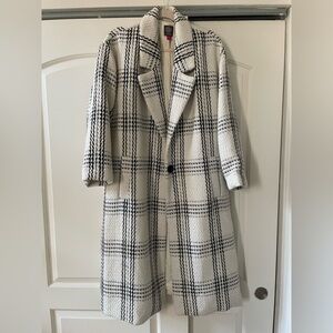 Vince Camuto Black and White Long Coat